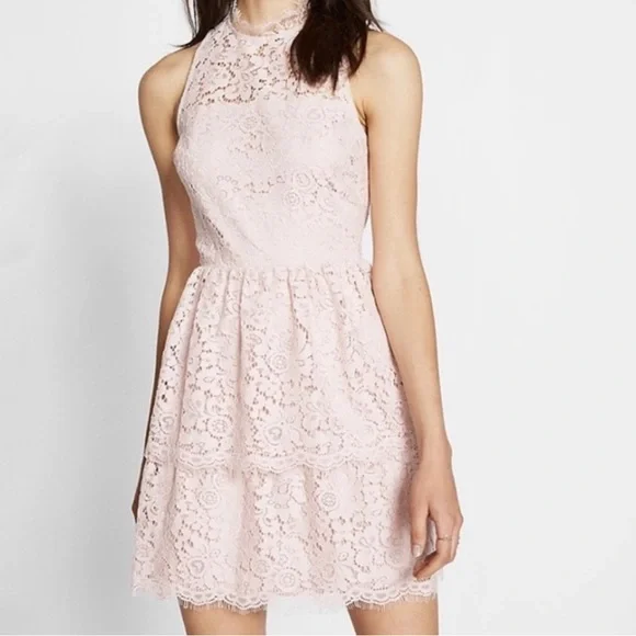 Express | Dresses | Express Pink Lace Dress Size 2 | Poshmark